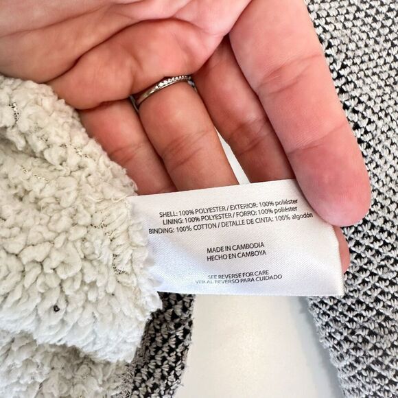 ORVIS Mens Brighton Sherpa Lined 1/4 Zip Pullover Sweater Sz Medium Black White - Picture 8 of 11